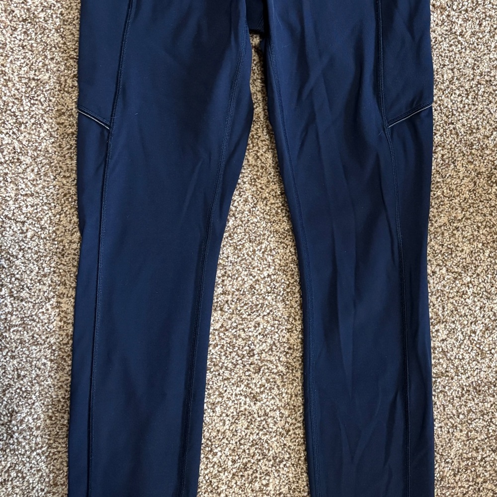 Lululemon Athletica Deep Blue Leggings with Hidden Pocket